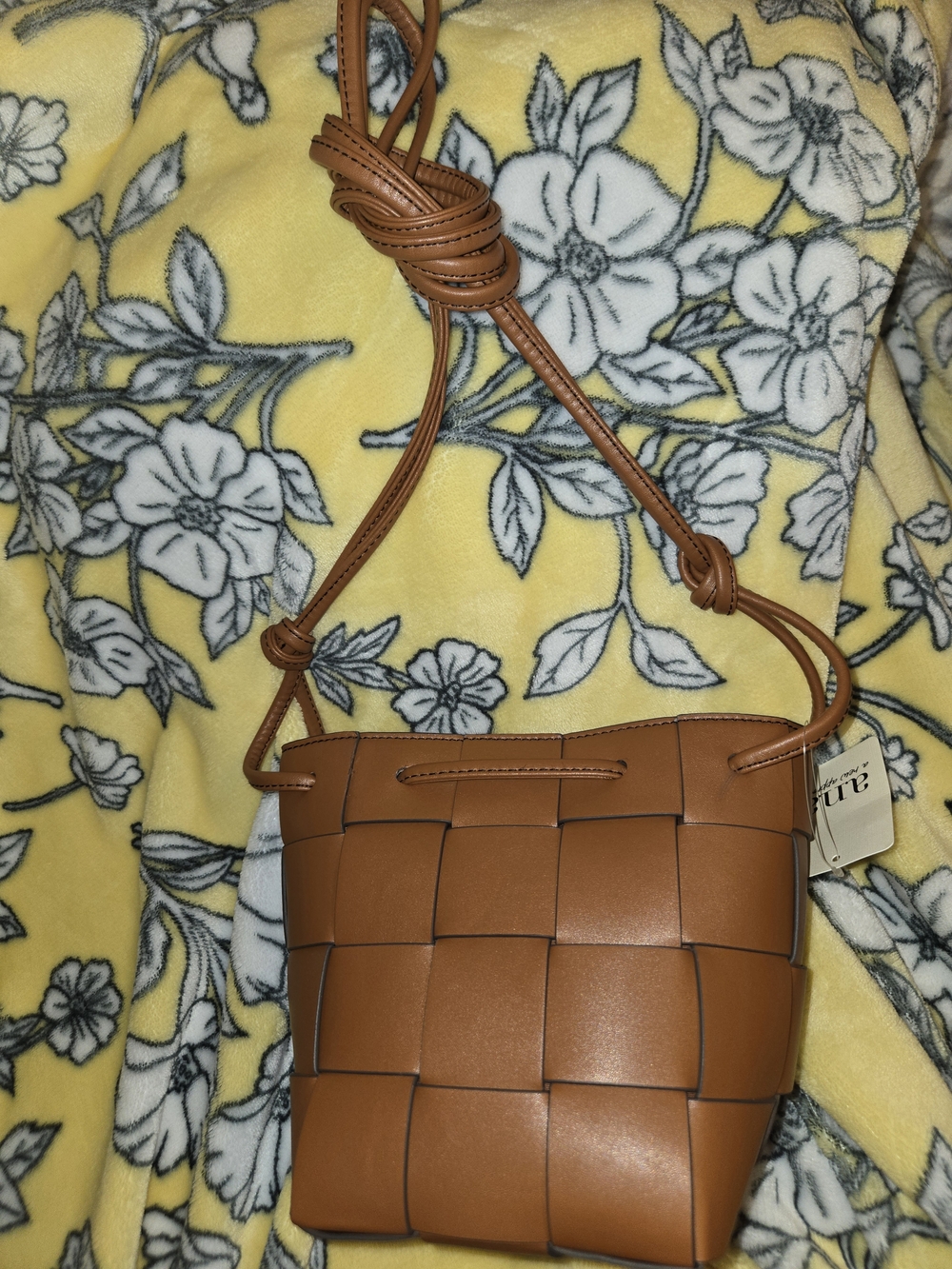 a.n.a Woven Bucket Crossbody Bag - Brown